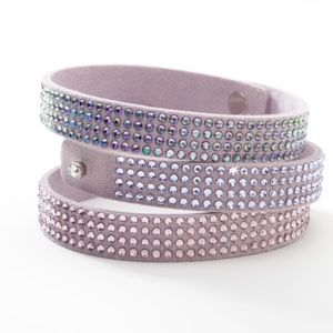 Swarovski Pink Crystal Wrap Bracelet Trio